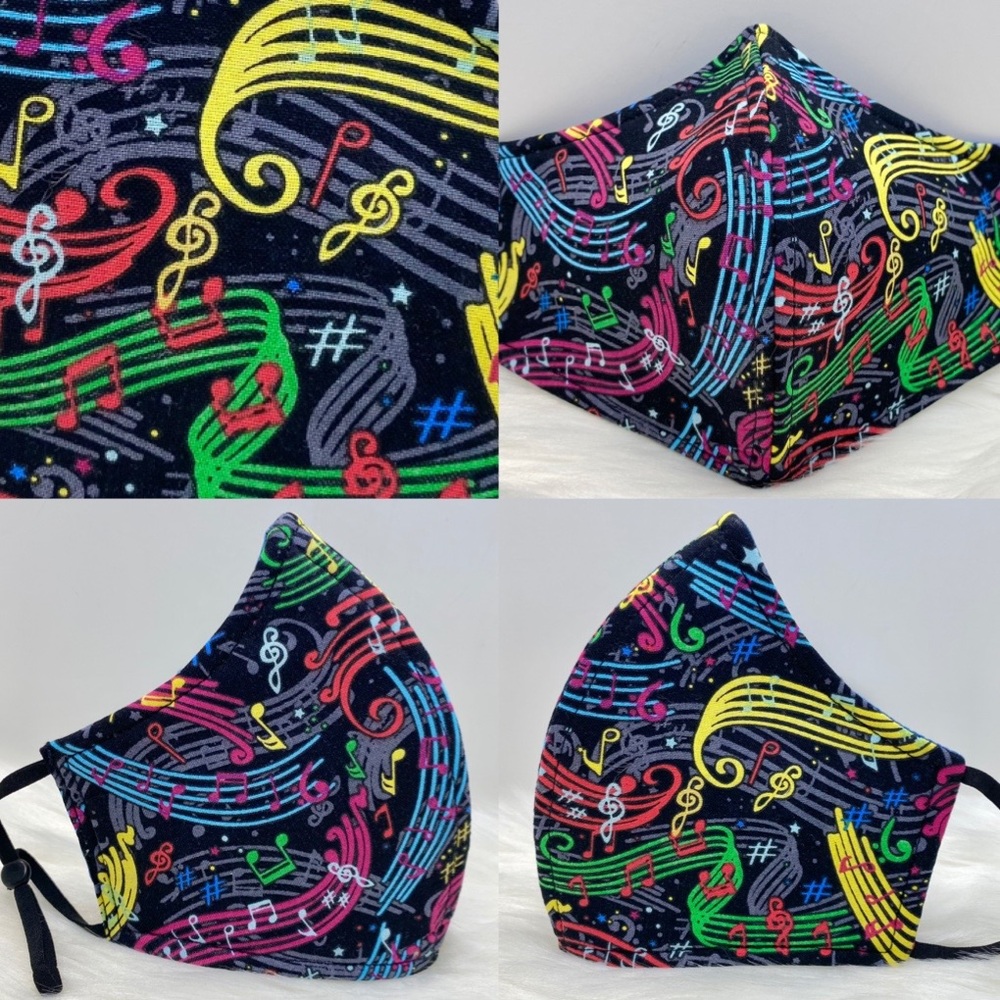 Music notes adult face mask